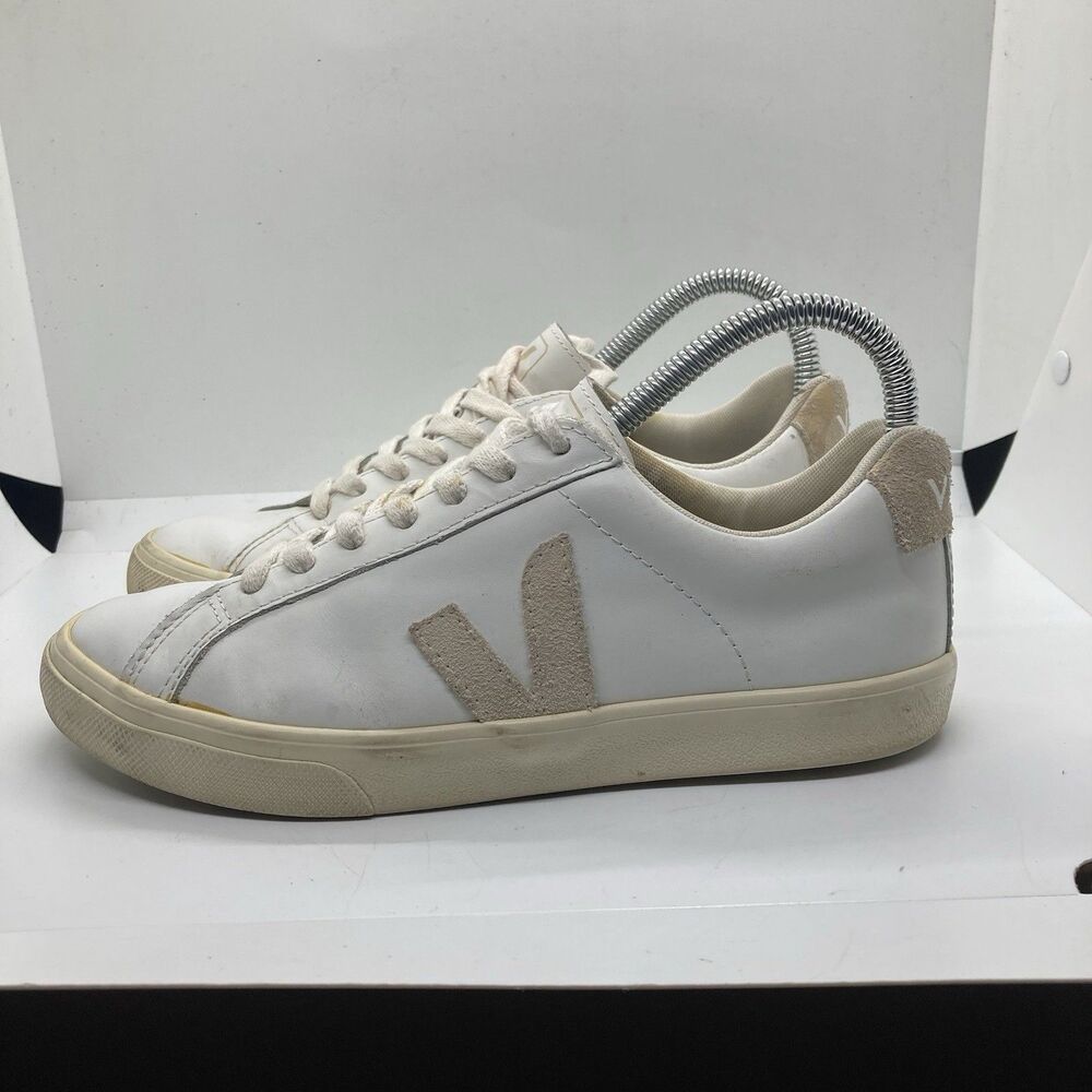 Veja Shoes Womens 6 White Gray Esplar Leather Low Top Sneakers Shoes Rubber